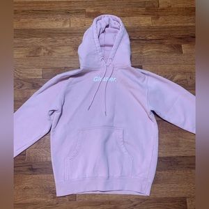 glossier pink hoodie!! size small